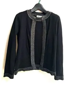 ノーカラーカーディガン