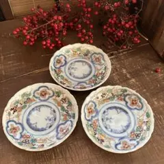 伊万里焼　伊万里　色絵　中皿　３枚　骨董　金継ぎ⑬ 伊万里焼 伊万里 色絵 中皿 3枚 骨董 金継ぎ⑬ - メルカリ