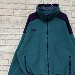 コロンビア　フリースジャケット　グリーンXL ロゴ刺繍アウトドア1205