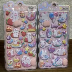 おしり　ぷにぷに　シール　2点セット　うさぎ　ピンク　いちご