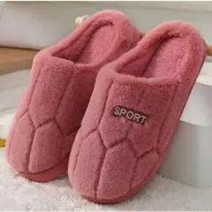 ワインレッド 冬用ルームシューズ 裏起毛 防寒 もこもこ 男女兼用