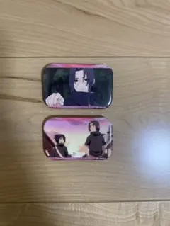 NARUTO 缶バッジ うちはイタチ うちはサスケ 2種セット