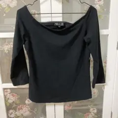 agnès b. 黒 オフショルダー Tシャツ イ