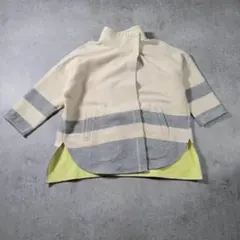 【美品】ensuite ボーダー柄 ポンチョ風アウター 2