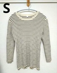 【グローバルワーク】　スマイルシードストア　リブクルーネック　トップス　8分袖
