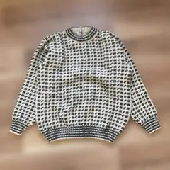 90's DEVOLD ノルウェー製 総柄ウールニット セーター