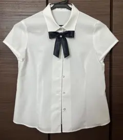 CHOPIN deux ホワイト半袖シャツブラウスフォーマル150cmリボン付き