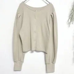 b811 アースミュージック＆エコロジー 長袖リブカーディガン カジュアル 定番