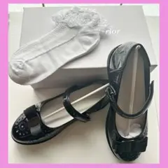 9◆パンプス◆22.5cm 靴下 2点セット 黒 フォーマルシューズ