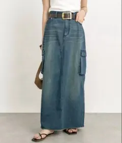 リヴドロワ　MONN.:.(モン)/Light DENIM SKIRT ブルー