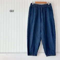 ジーユー デニムバルーンパンツ ウエストゴム M カジュアル ゆったり 大人可愛