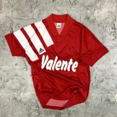 90s adidas エキップメント サッカーシャツ デサント製 古着 赤 L
