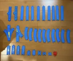 プラレール レールセット 青 多様な形状まとめ売り