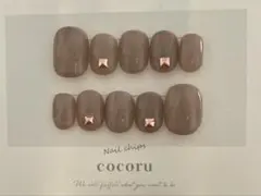 ブラウンネイル/ピンクゴールドパーツ