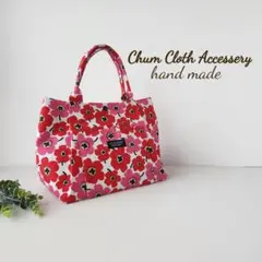 花柄タックバッグ　トートバッグ237