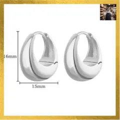 シンプル ステンレス フープピアス