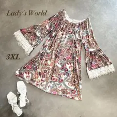 値下げ✨Lady's Worldチュニック3XL エスニック大きいサイズ