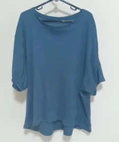数回着用 青　半袖カットソー 4L表記ですが