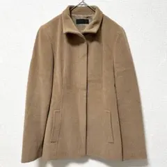 iCB ウール アンゴラ混 コート　比翼ボタン　キャメル　９号のサムネイル