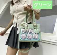 新品　痛バッグ グリーントートバッグ ショルダー クロコ　推し活 地雷系　痛バ