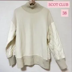 ❣️未使用級❣️スコットクラブ ハイネックプルオーバー キルティングオーバー 裏起毛