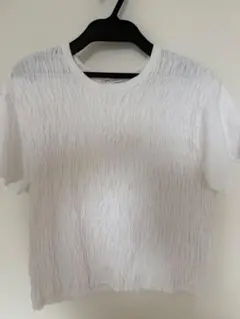 【未使用】BEAUTY&YOUTH コットン天竺 シャーリングTシャツ　ホワイト