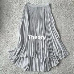 美品　Theory プリーツスカート　前後差　グレー　イレギュラーヘム　サイズPのサムネイル