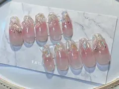 現品♡チーク 氷ネイル ワンホンネイル バタフライオーロラ ピンク 韓国 y2k