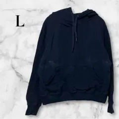 即購入OK❣️【L】ブラック フード付きパーカー 黒 シンプル 無地 着回し