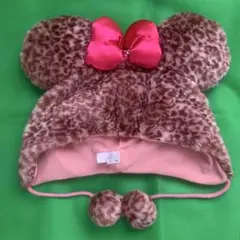 美品　♧ミニー♧ ファンキャップ　ヒョウ柄　 (おまけ♡タオル付)