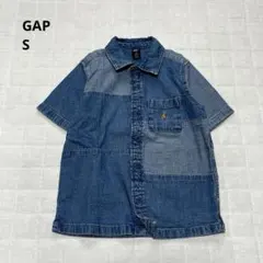 【S】babyGAP　半袖　パッチワークデニムシャツ　こども服　男女兼用