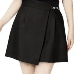 Lily Brown リリーブラウン ビット付ラップデザインショートパンツ 黒