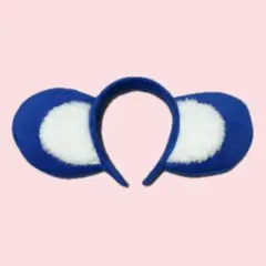 ドアラ耳カチューシャ ブルー×ホワイト