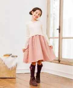 新品 組曲 ワンピース 140-150 千鳥ドッキング ワンピース