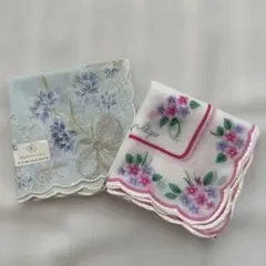 レディース　きれいめ　ハンカチ 花柄 リボン 2枚セットのサムネイル