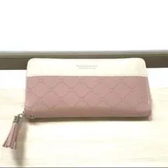 長財布 ラウンドファスナー　ピンク