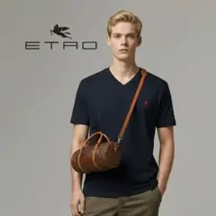 ETRO エトロ ハンドバッグ PVC レザー ペイズリー柄 ブラウン ボストンのサムネイル
