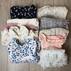 女の子ベビー服 60-70cm まとめ売り 9点 花柄 ワンピース ロンパースのサムネイル