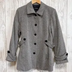 LAVANTI ラバンティ ミックスウール ハーフコート 日本製生地 襟付 灰色