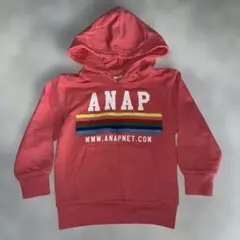 ANAPキッズ パーカー 100 ピンク レインボー ロゴ入り 大人気✨
