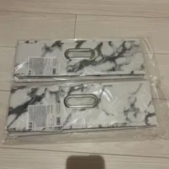 THREEPPY 大理石柄 折り畳み収納ボックス 2個セット