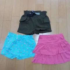 海外8yエイチアンドエム134140ショートパンツスカートセット☆130短パン