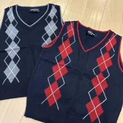 COMME CA ISM アーガイル柄 ベスト 90 2枚セット