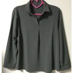 ストレッチ Vネック 長袖シャツ ブラウス