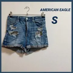 Y2K✨AMERICAN EAGLE 【S】ダメージデニムショートパンツ US4