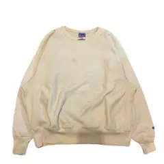 90s Championリバースウィーブ 目無し クリーム色　メキシコ　ペイント