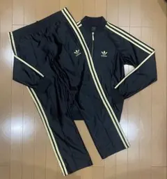 【超人気カラー】adidas トラックジャケット セットアップ 黒×金 上下