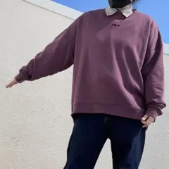 希少カラー古着　FILAフィラ　センターロゴ刺繍　スウェット　トレーナー