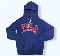 【希少】ラルフローレン パーカー　ビックロゴ　ワッペン　ネイビー