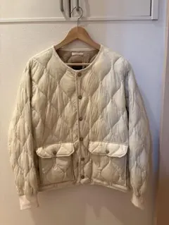 タイオン★ミリタリー ダウンジャケットS オフホワイト オーバーサイズ 男女兼用